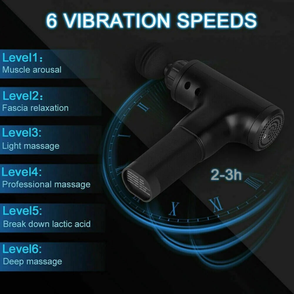 Massage Gun for Muscle Tension and Relaxation + 4 Heads